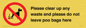Please clear up any waste and please do not leave poo bags here